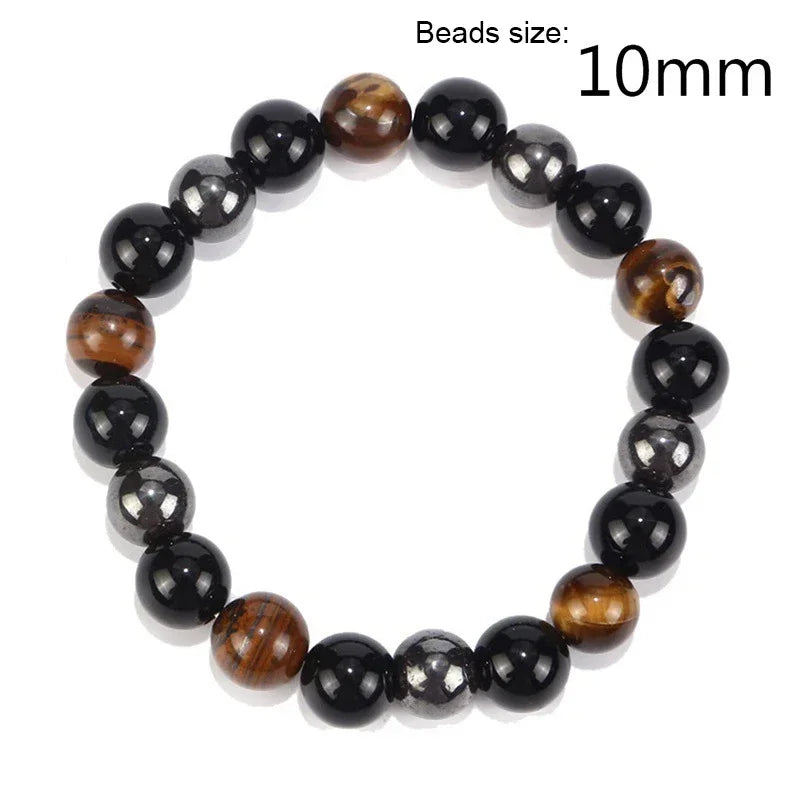 Natural Stone Double Layer Tiger Eye Lymphatic Detoxificatio