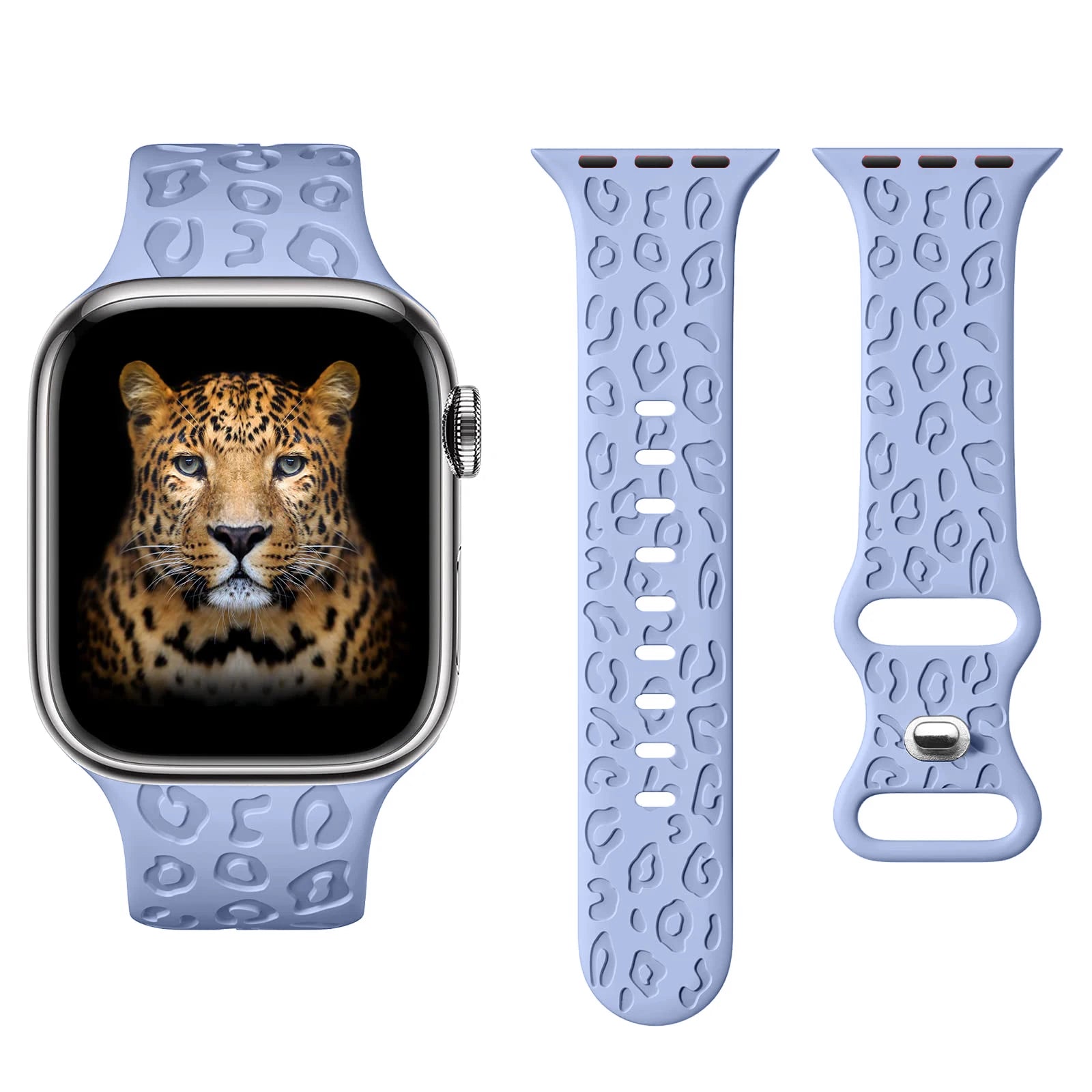 Leopard Engraved Silicone Apple Watch Strap