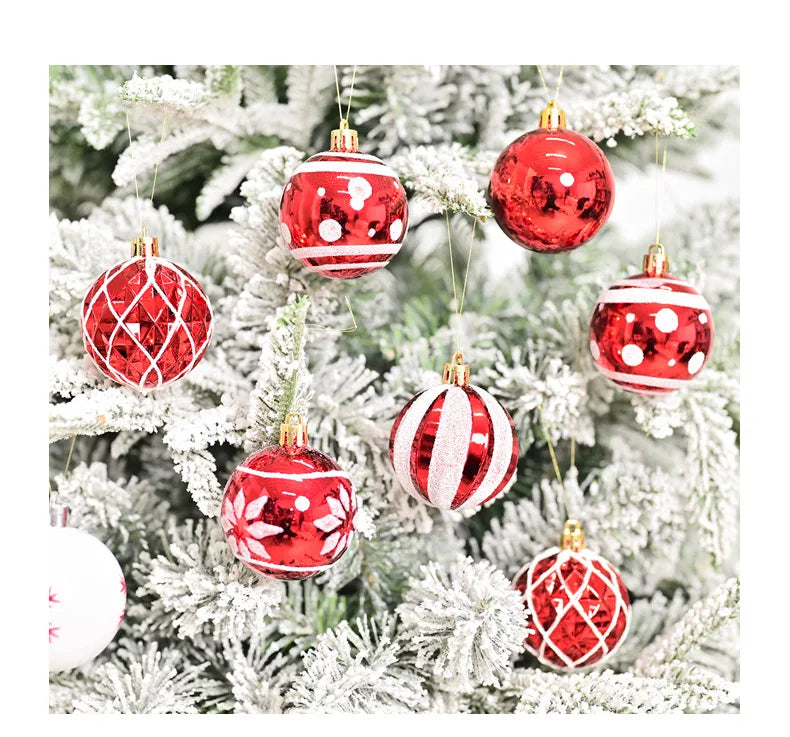 44pcs Christmas Baubles Set – Painted & Electroplated