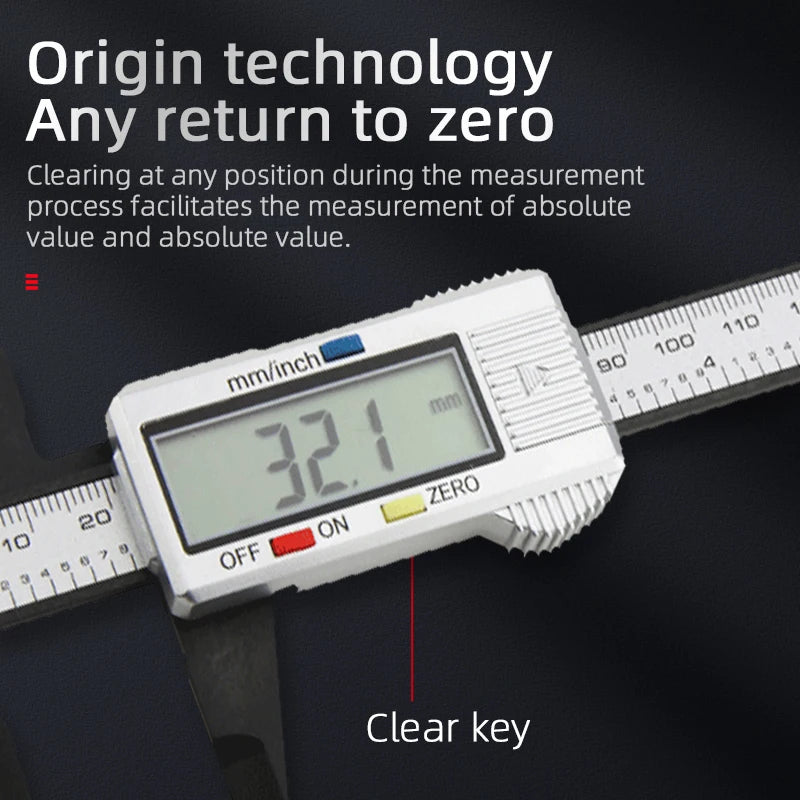 Digital Caliper Electronic Plastic Calipers Vernier Measuring Tools Carpentry Tool Ruler Large Screen Pachometer Digital Caliber