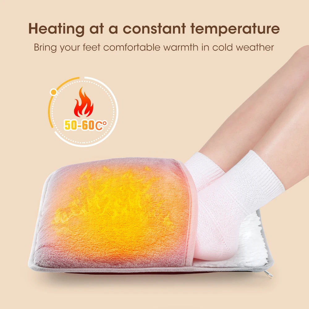 Electric Heating Pad Washable Foot Warmer Soft Plush Blanket