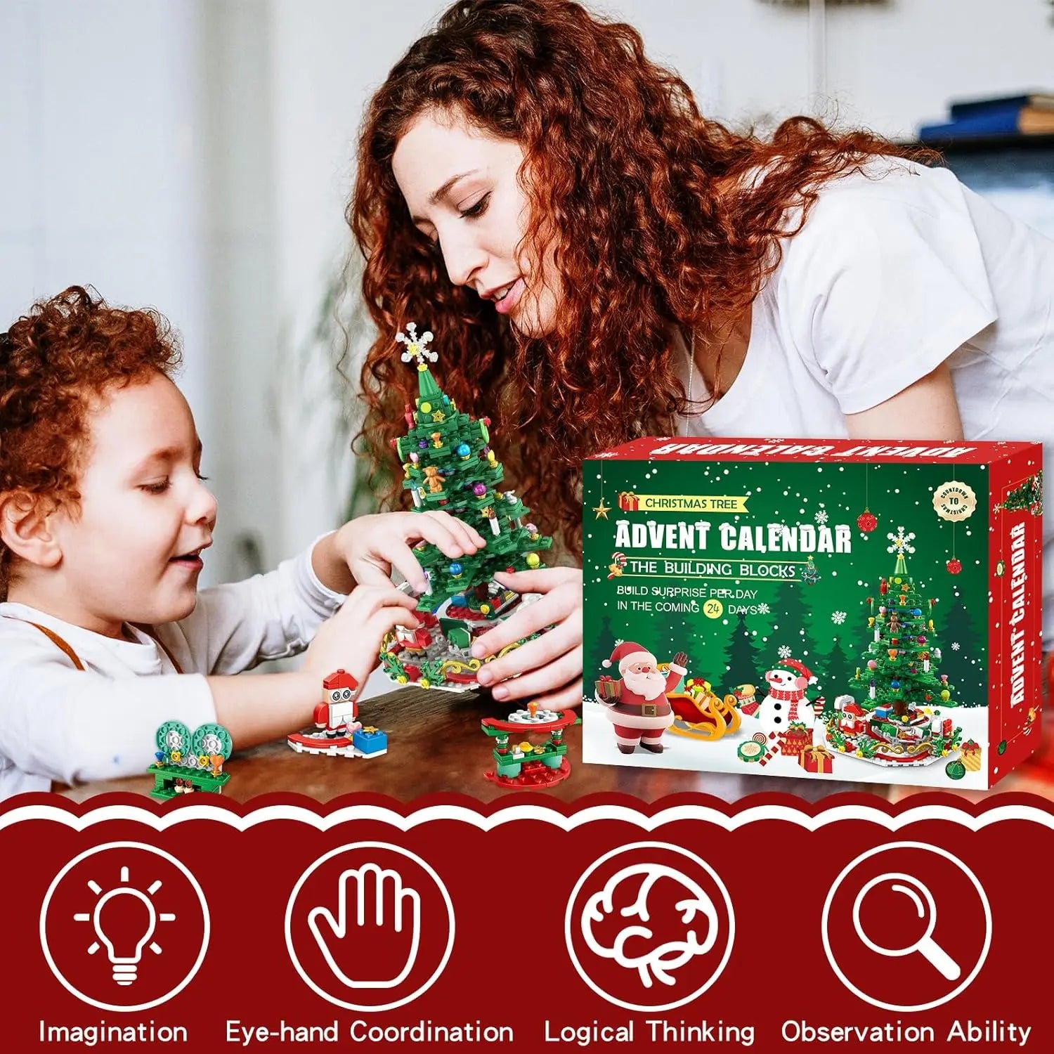 Advent Calendar Christmas Tree Building Set 24 Days Christmas Countdown Calendar Creative Xmas New Year Gifts For Kids Adults