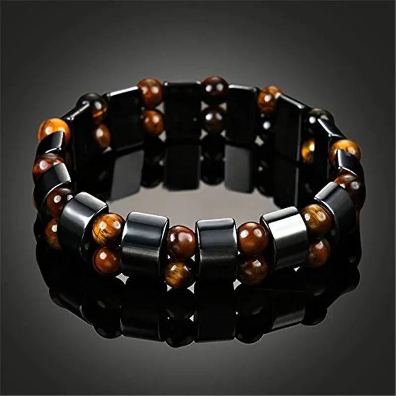 Natural Stone Double Layer Tiger Eye Lymphatic Detoxificatio