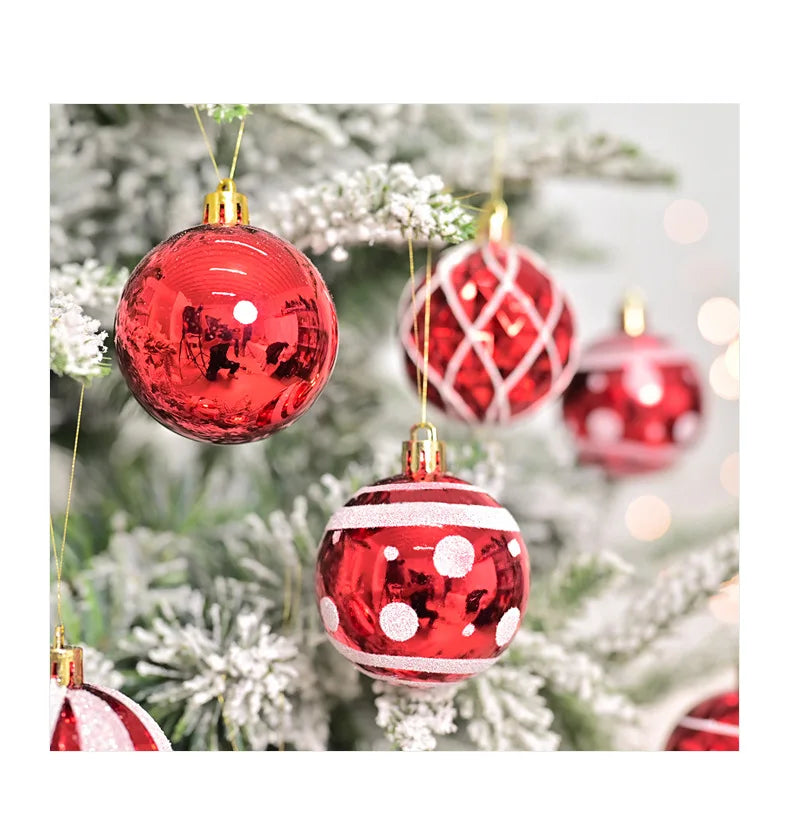 44pcs Christmas Baubles Set – Painted & Electroplated