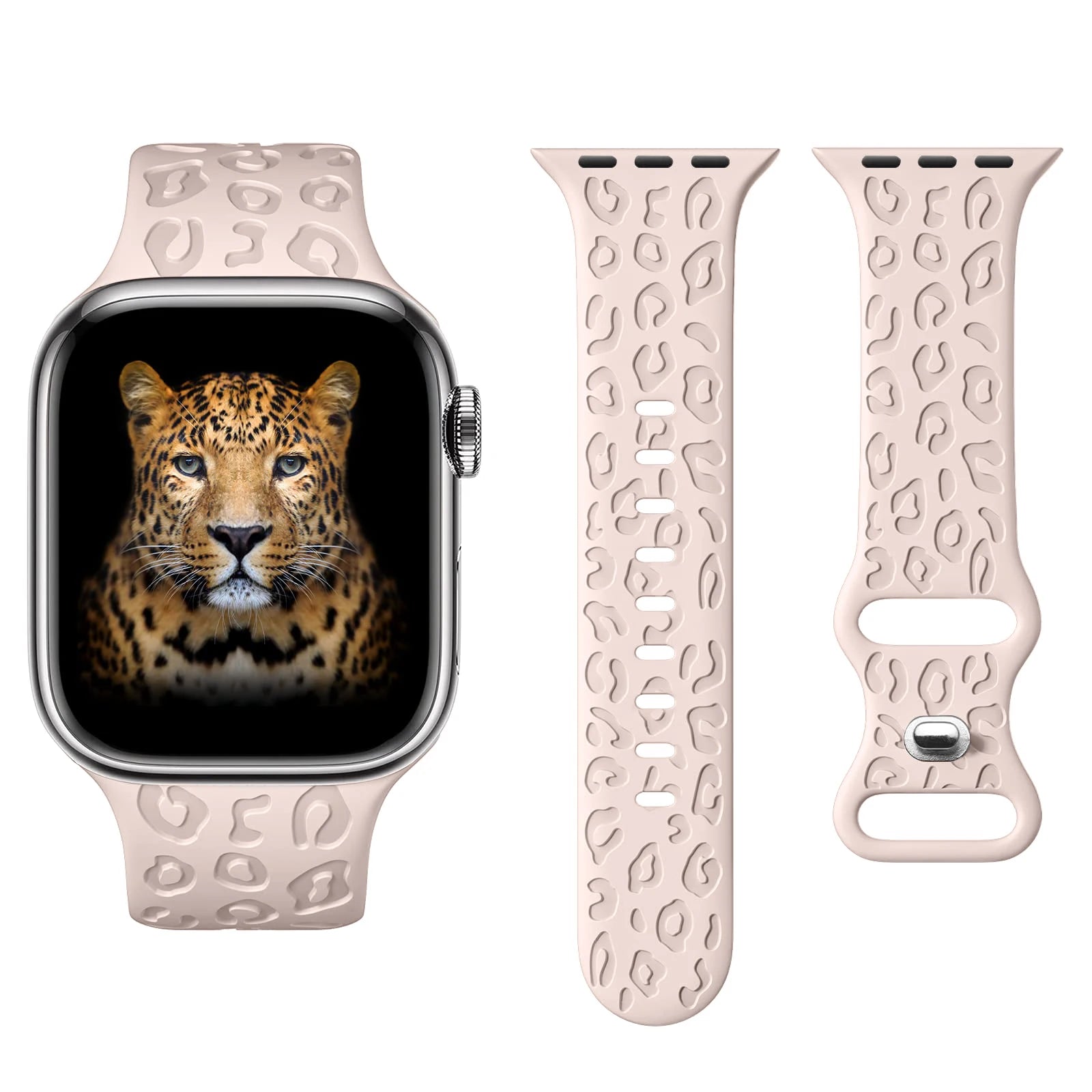 Leopard Engraved Silicone Apple Watch Strap