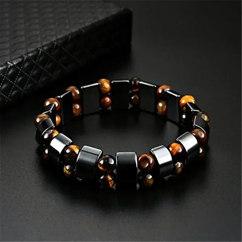 Natural Stone Double Layer Tiger Eye Lymphatic Detoxificatio
