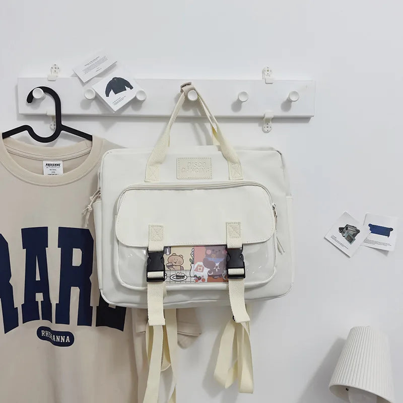 3Ways Japanese Style Kawaii Backpack Girls Transparent Pocke
