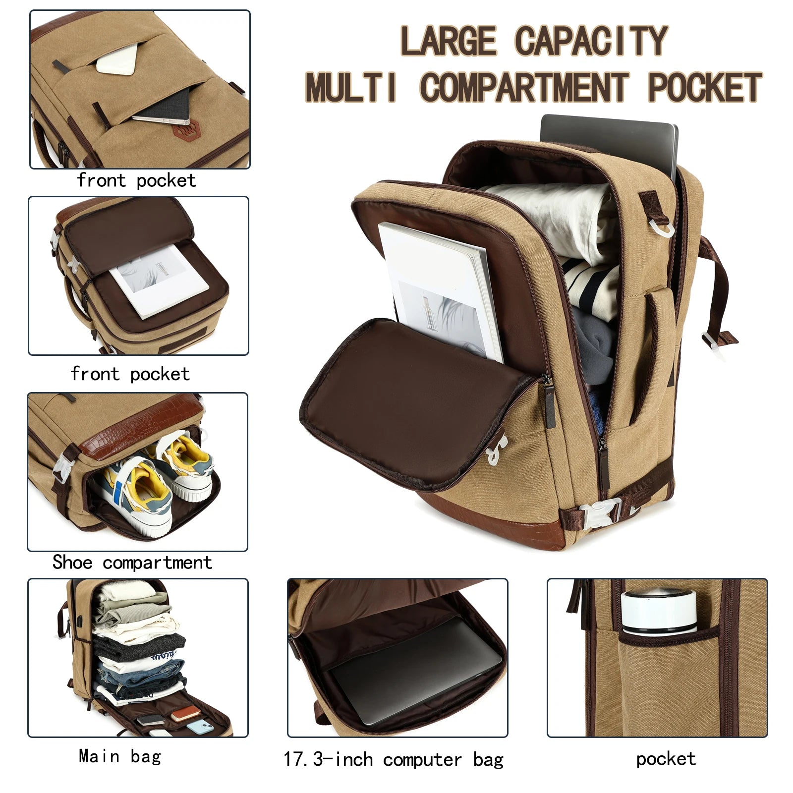 15.6-inch large capacity waterproof laptop backpack