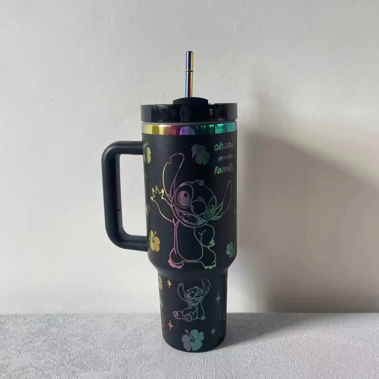 Thermal Coffee Stitch Cup with Straw Stainless Steel Vacuum