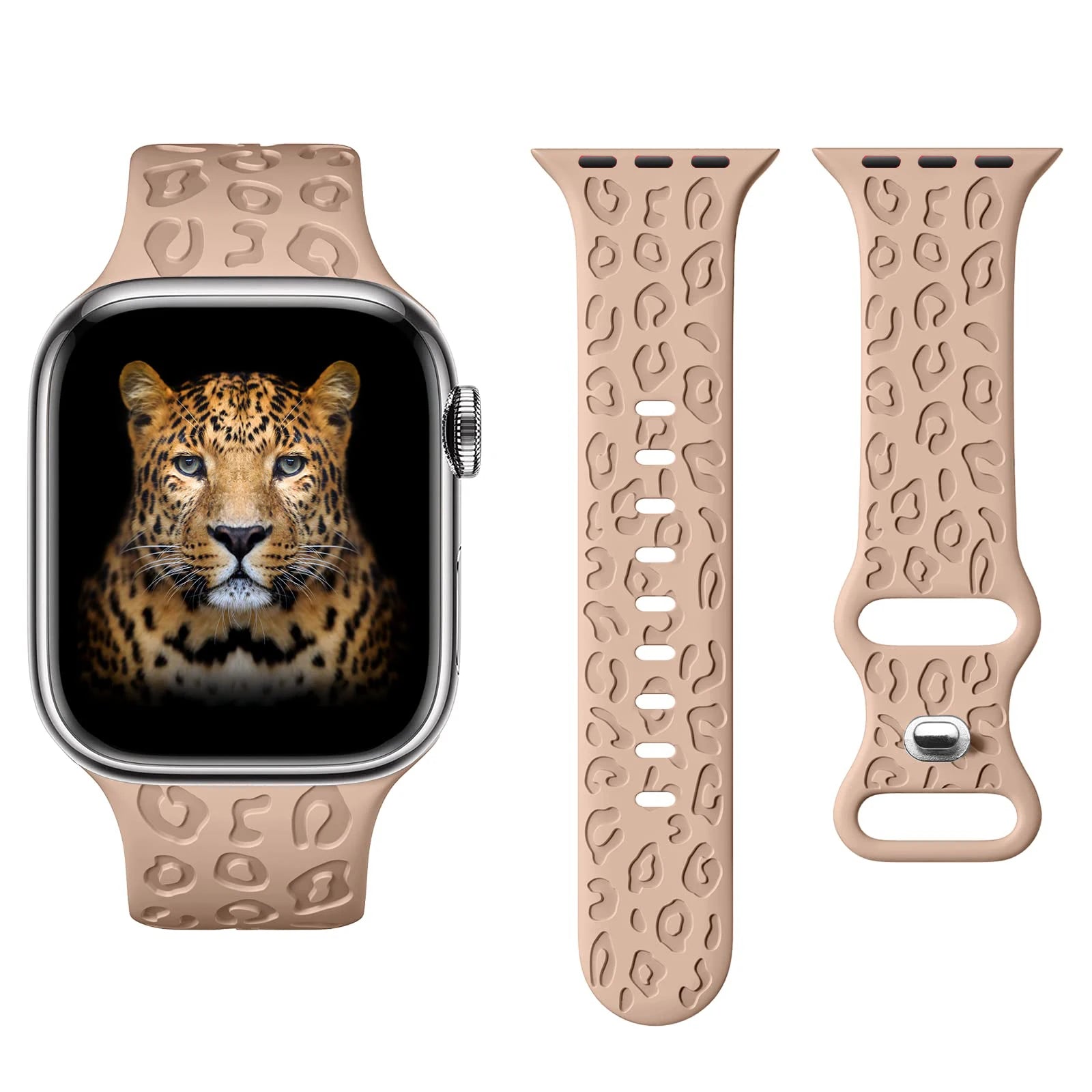 Leopard Engraved Silicone Apple Watch Strap