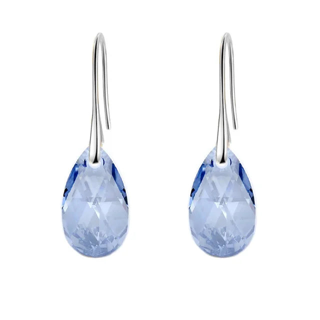 Korean Pear-Shaped Crystal Earrings