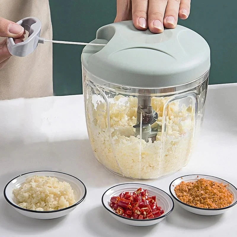 500/900ML Hand Chopper Manual Rope Food Processor Silcer Shr