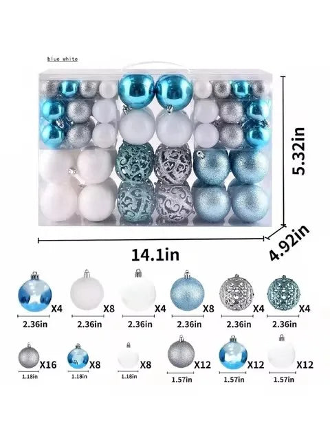 100pcs Christmas Tree Baubles Set