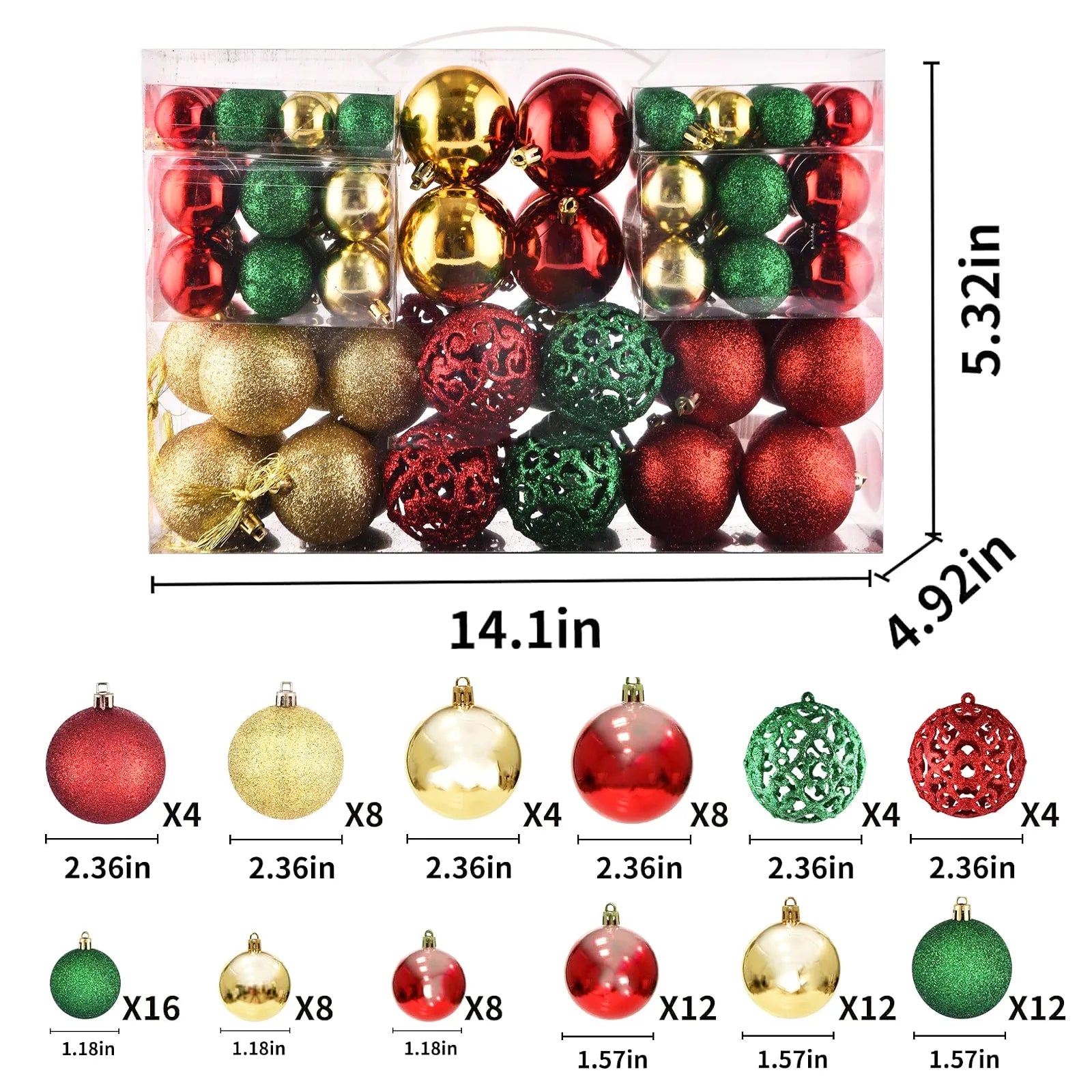 100pcs Christmas Tree Baubles Set