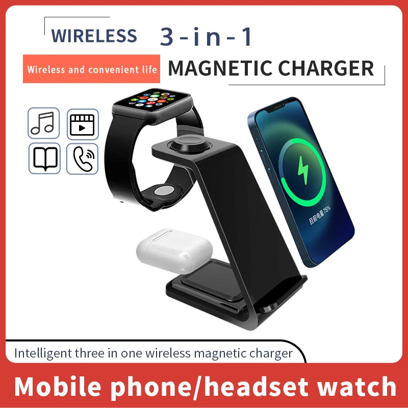 30W 3-in-1 Wireless Charger Stand
