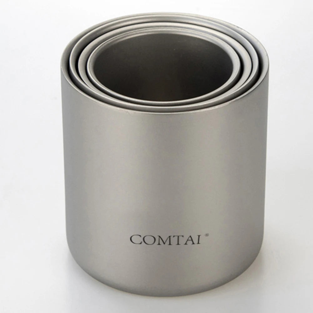 1pc Titan-ium Cup With Drawstring Sack Double Wall Insulates