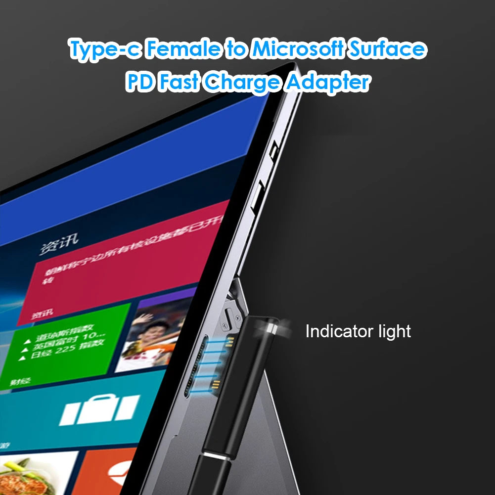 45W/102W 15V 3A USB C Power Supply Charger Adapter Cable For Microsoft Surface Pro 7 6 5 4 3 Type C PD Tablet Fast Charging Plug