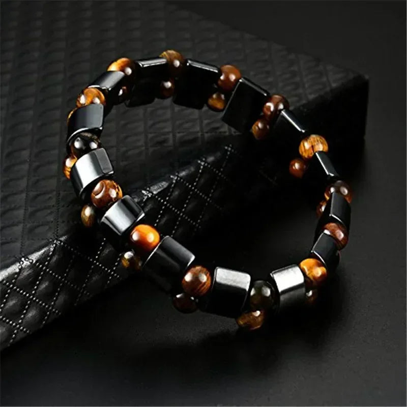 Natural Stone Double Layer Tiger Eye Lymphatic Detoxificatio