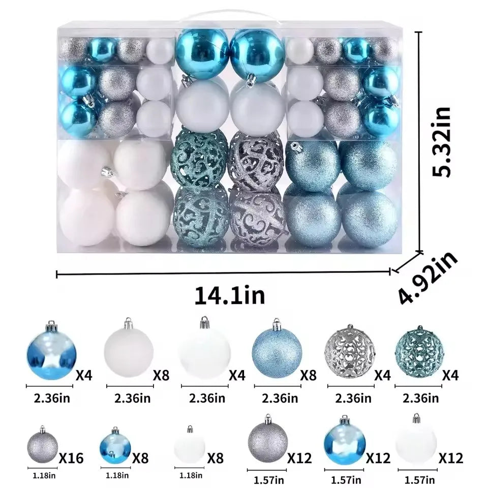 100pcs Christmas Tree Baubles Set