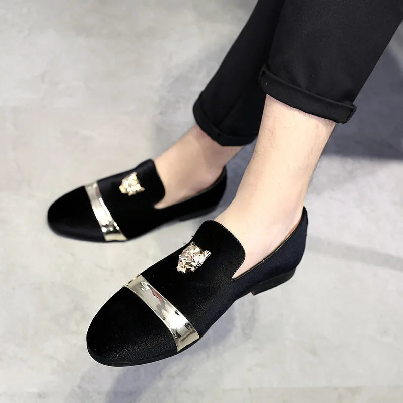 Men's Fashion Embroidery Loafers Mens Casual Outdoor Driving