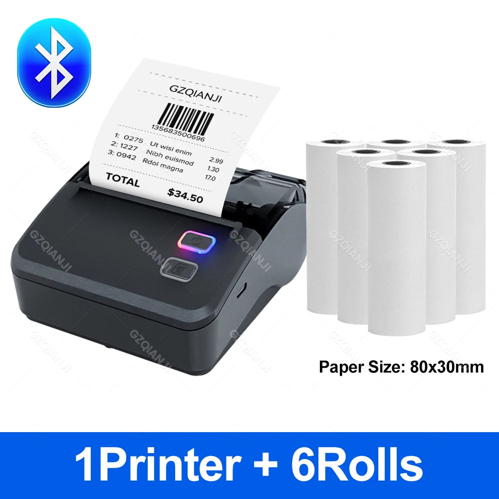 Newest WiFi Bluetooth 3" 80mm Mini Thermal Printer Wireless Portable Receipt Printer Support PC Android iOS Business Home Store