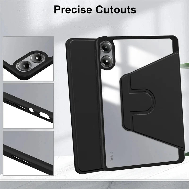 For Redmi Pad Pro 12.1 inch 360 Rotating Magnetic Smart Tablet Cover For Xiaomi Redmi Pad Pro 12.1 2024 Case with Pencil Holder