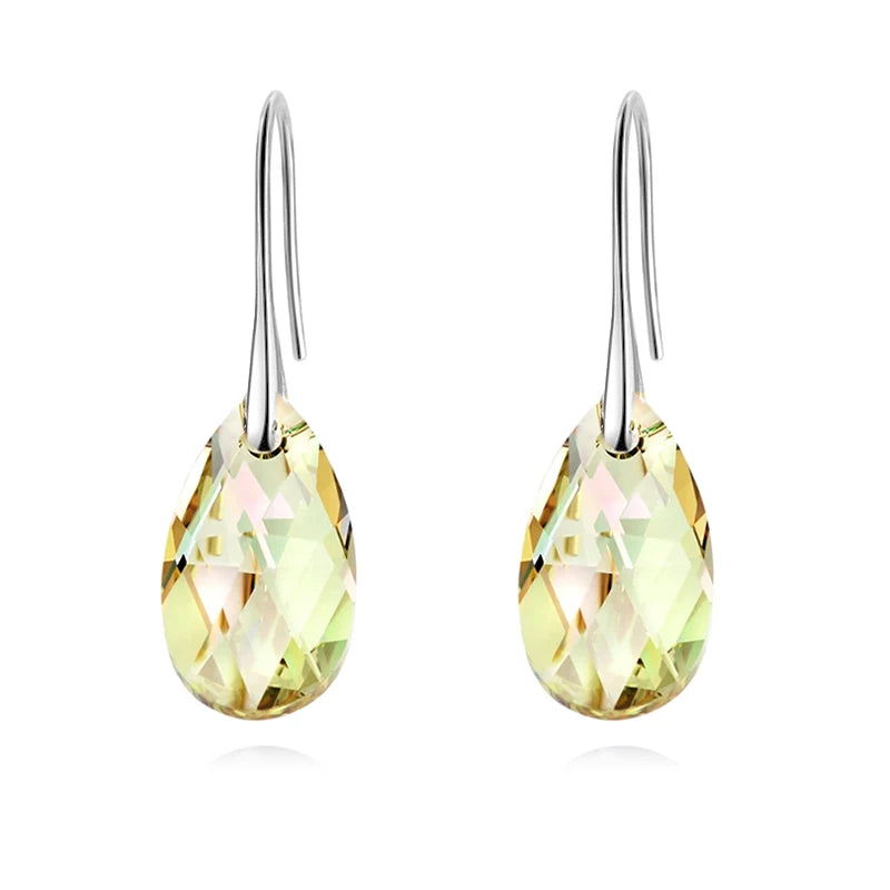 Korean Pear-Shaped Crystal Earrings