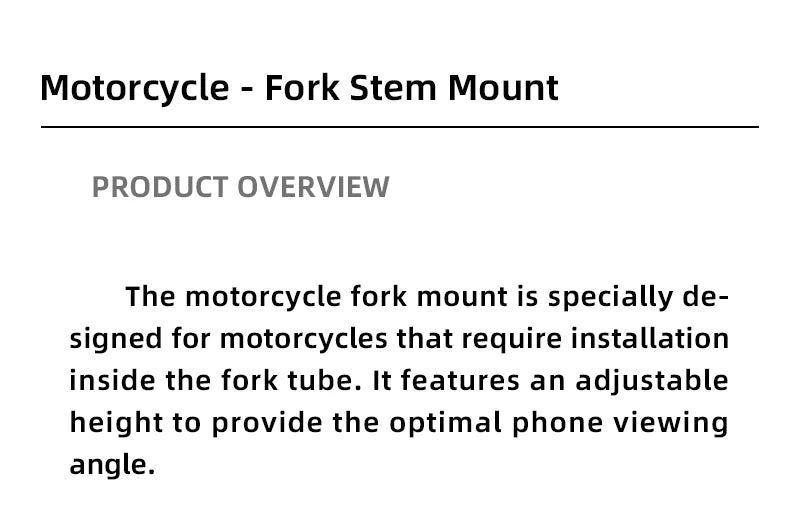 Motorcycle Fork Stem Mounts Motor cycle Bike Mount Mobile Ph
