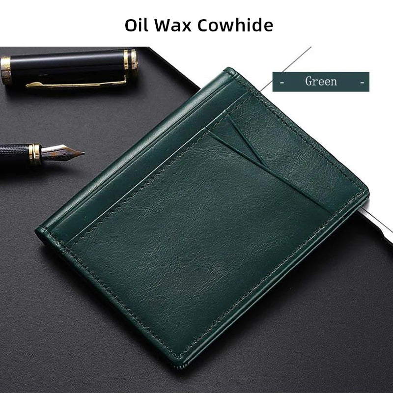 Buylor Men's Wallet Soft Super Slim Wallet Genuine Leather M