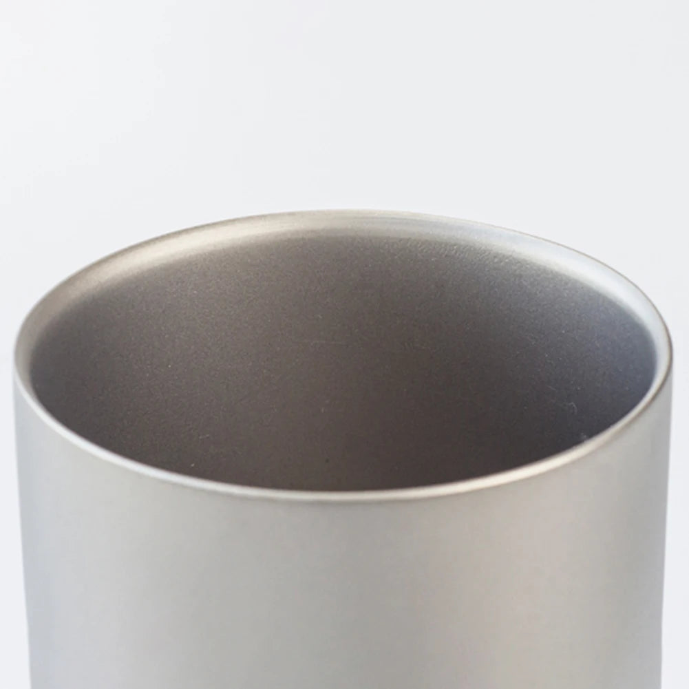 1pc Titan-ium Cup With Drawstring Sack Double Wall Insulates