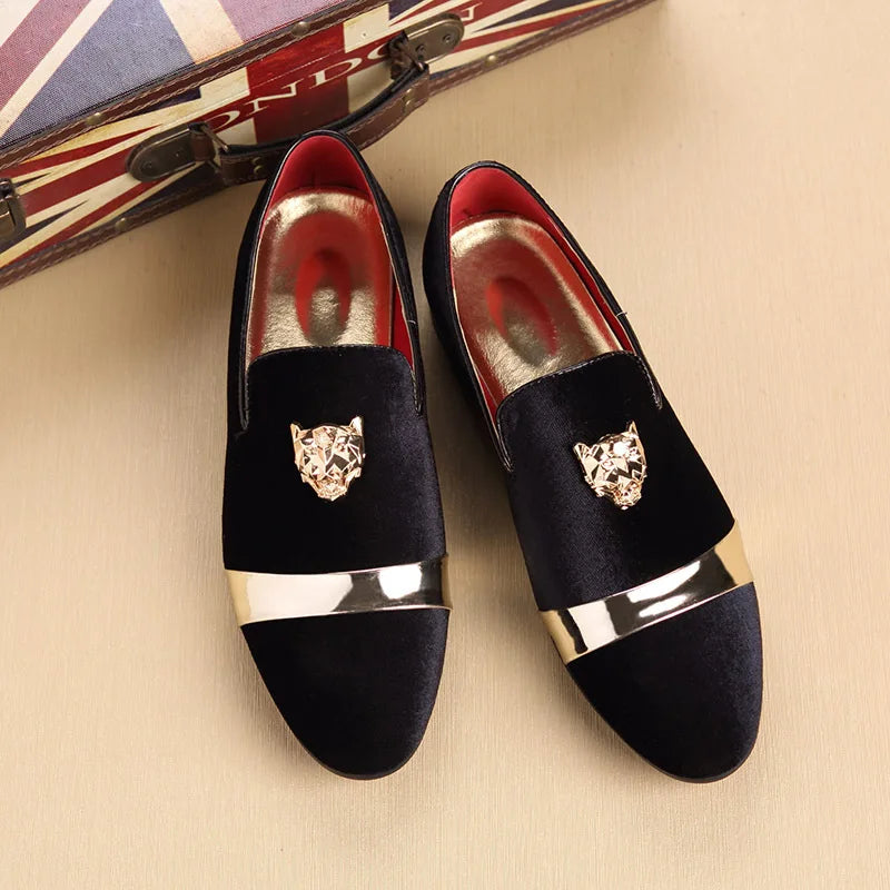 Men's Fashion Embroidery Loafers Mens Casual Outdoor Driving