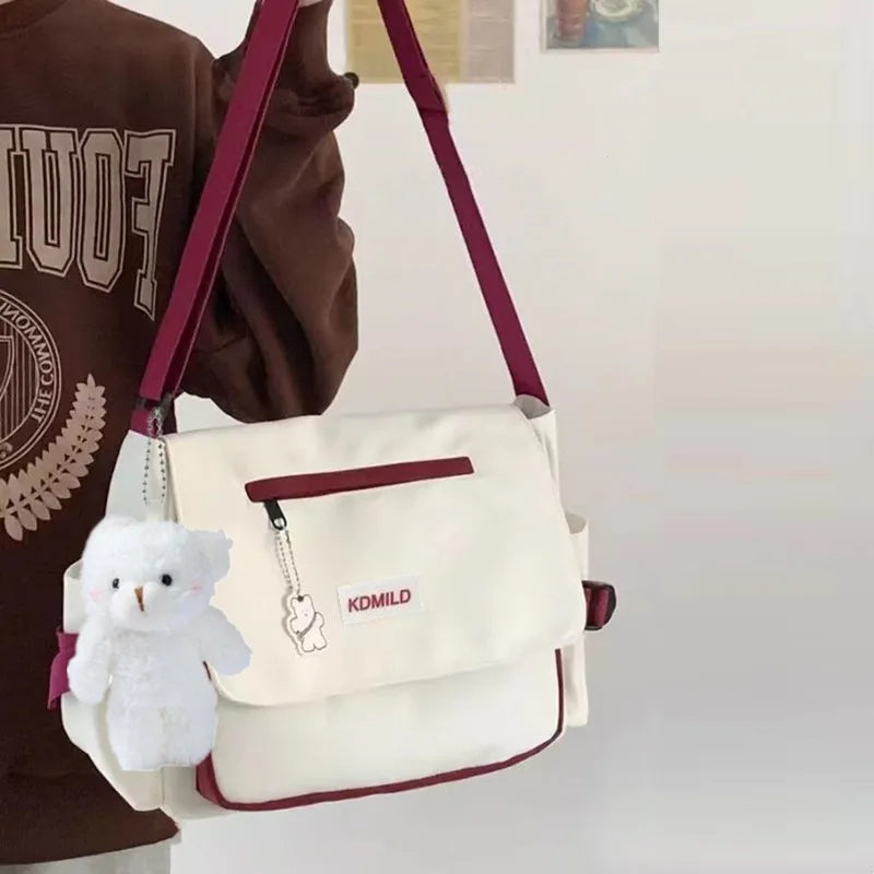 2023 Women's Bag Korean Style Female Messenger Bags College Large Capacity Versatile Shoulder Bag Student School Bags Bolsos Sac