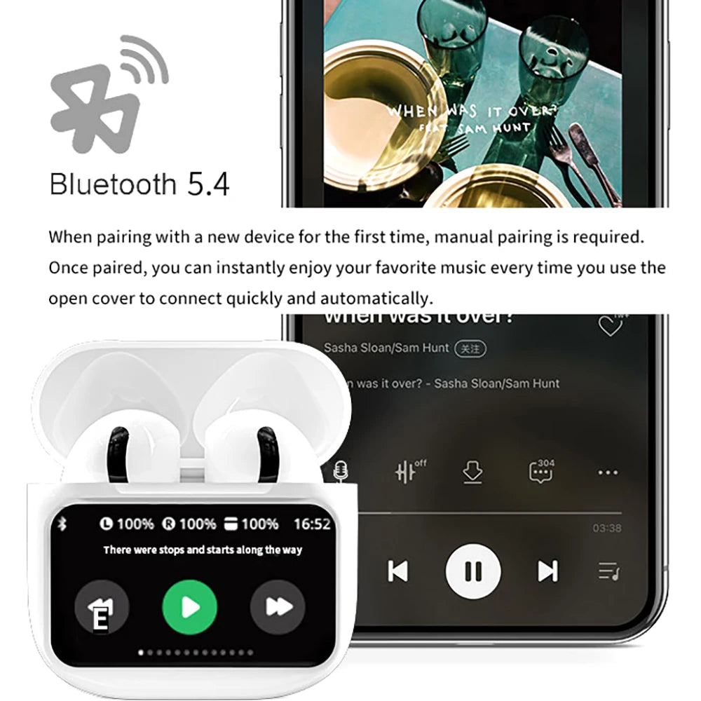 A11 Pro TWS Wireless Earbuds Touch Control LCD Screen Earpho