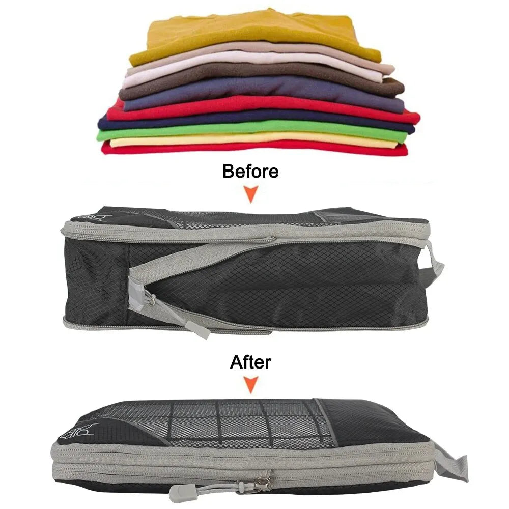 3/6 Pieces Travel Storage Organizer Set With Portable Lightw