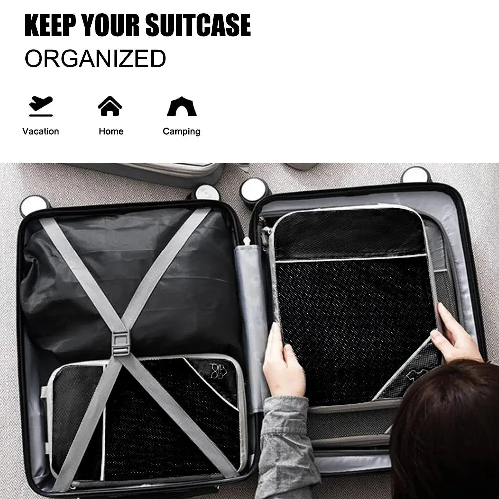 3/6 Pieces Travel Storage Organizer Set With Portable Lightw