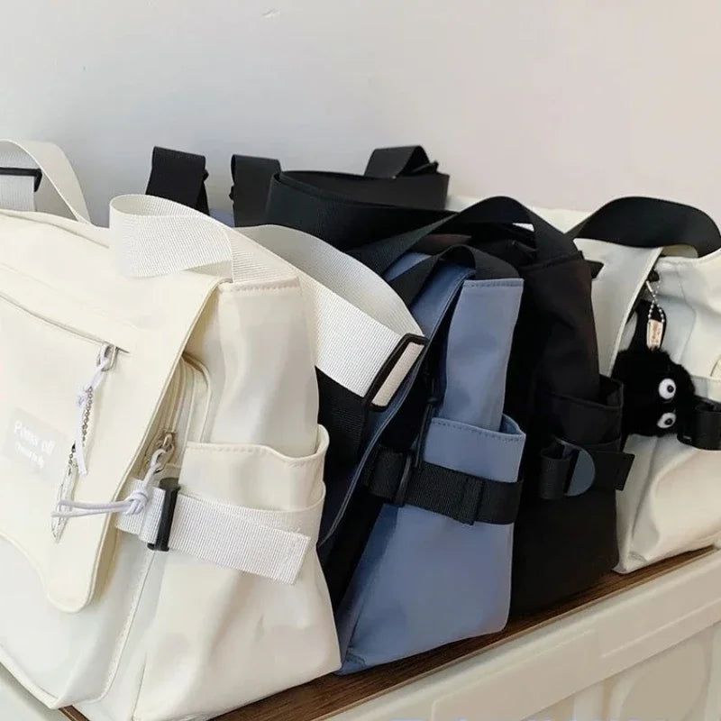 Japanese Harajuku Crossbody Bags Women 2025 Preppy Style Patchwork Color Shoulder Bag Collage Student Messenger Bag Handbags