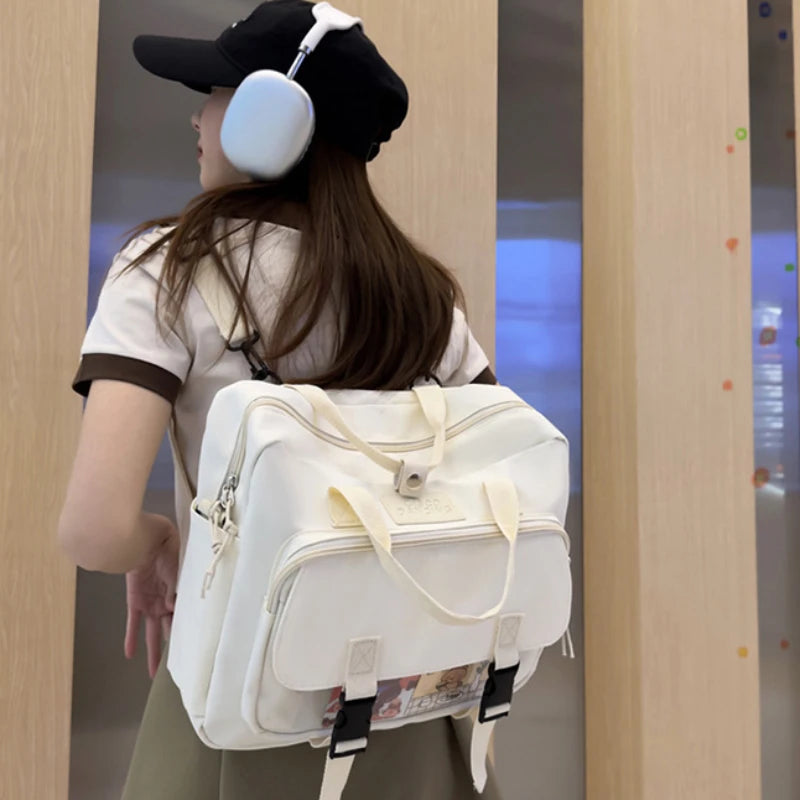 3Ways Japanese Style Kawaii Backpack Girls Transparent Pocke