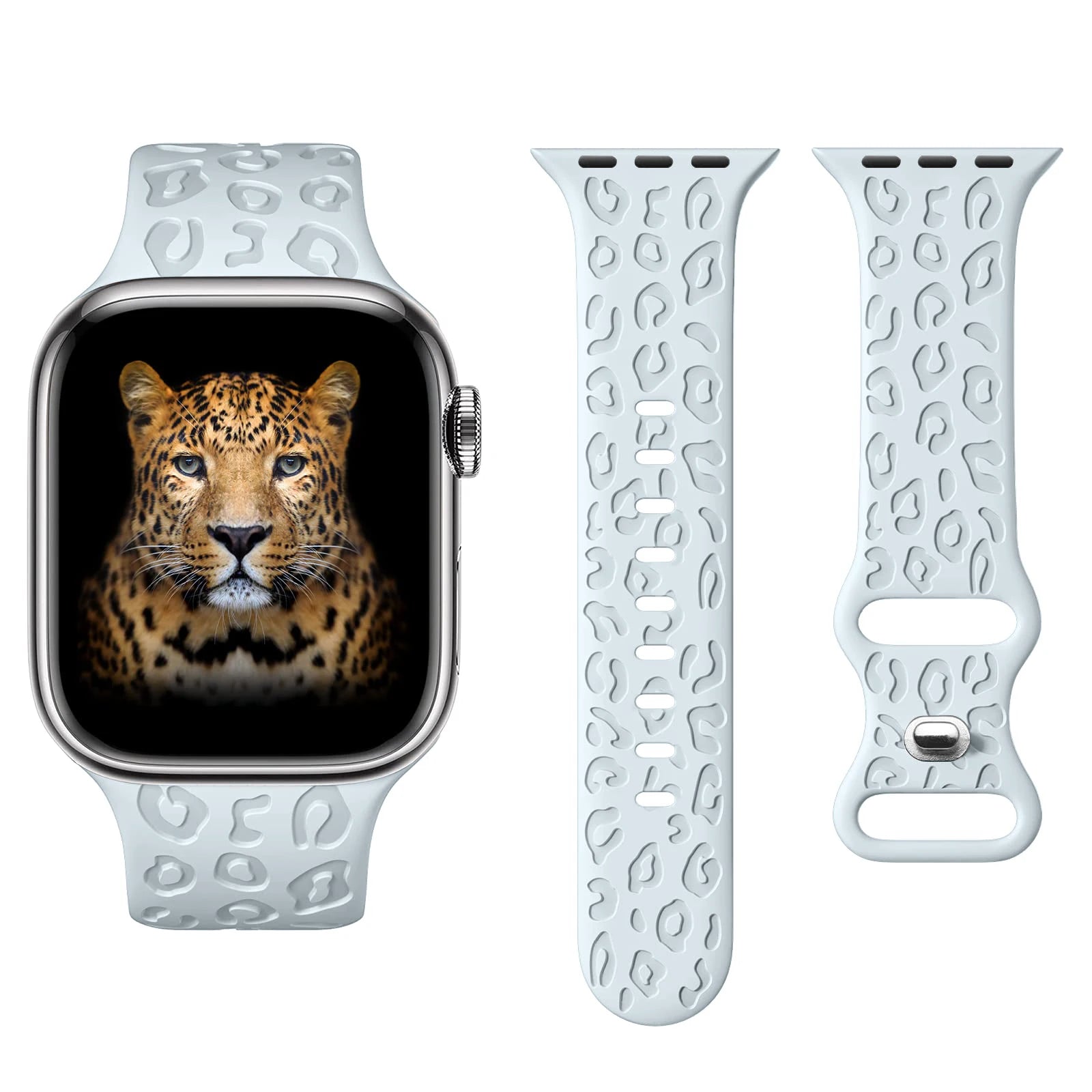 Leopard Engraved Silicone Apple Watch Strap