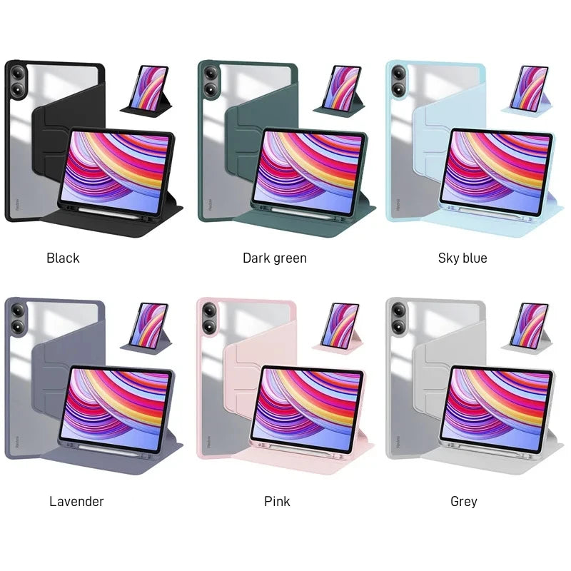 For Redmi Pad Pro 12.1 inch 360 Rotating Magnetic Smart Tablet Cover For Xiaomi Redmi Pad Pro 12.1 2024 Case with Pencil Holder