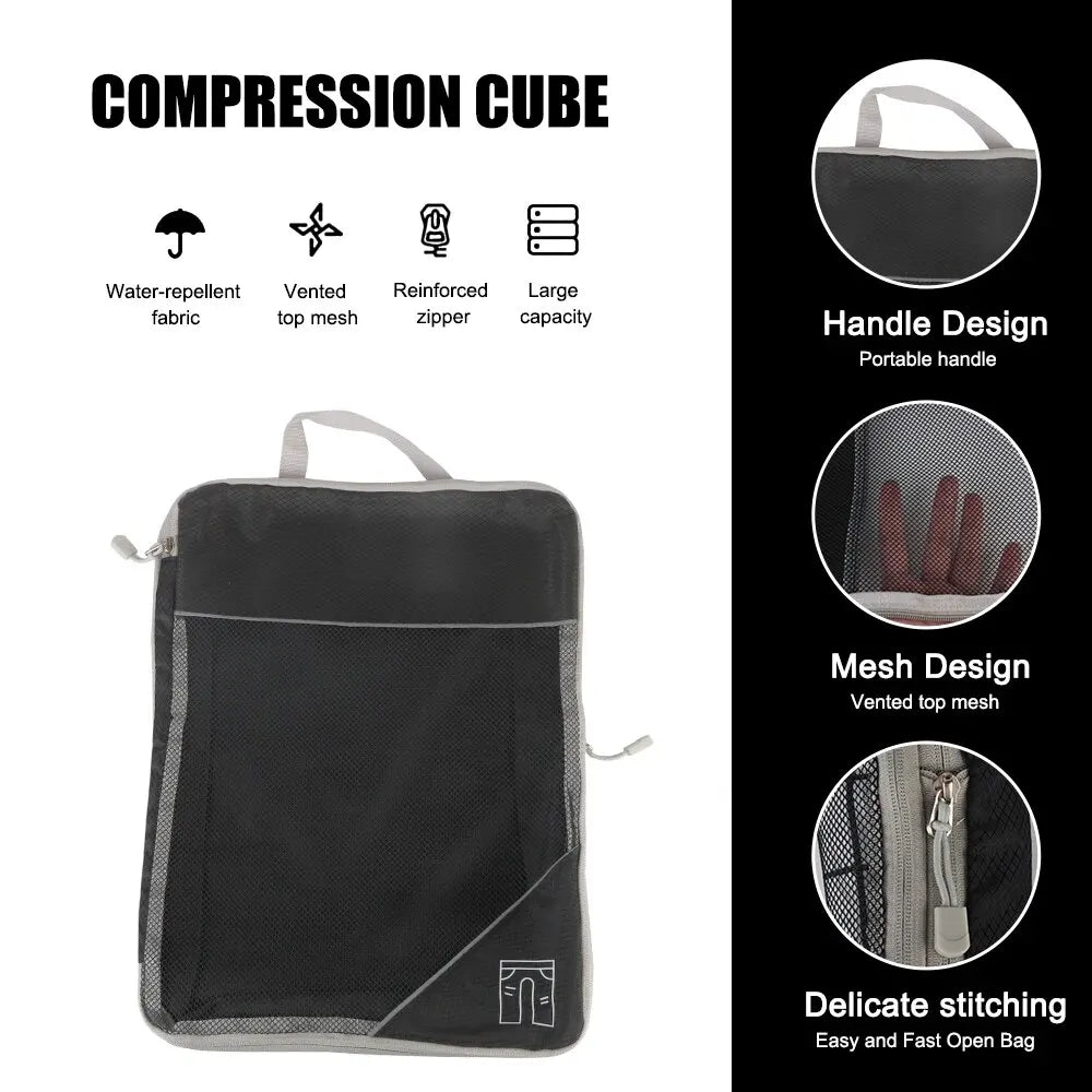 3/6 Pieces Travel Storage Organizer Set With Portable Lightw