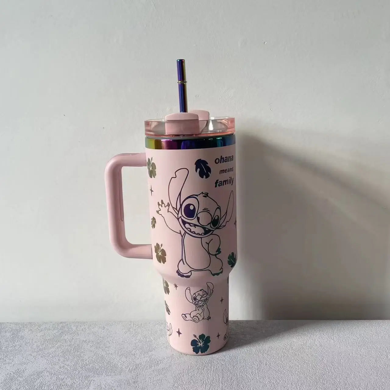 Thermal Coffee Stitch Cup with Straw Stainless Steel Vacuum