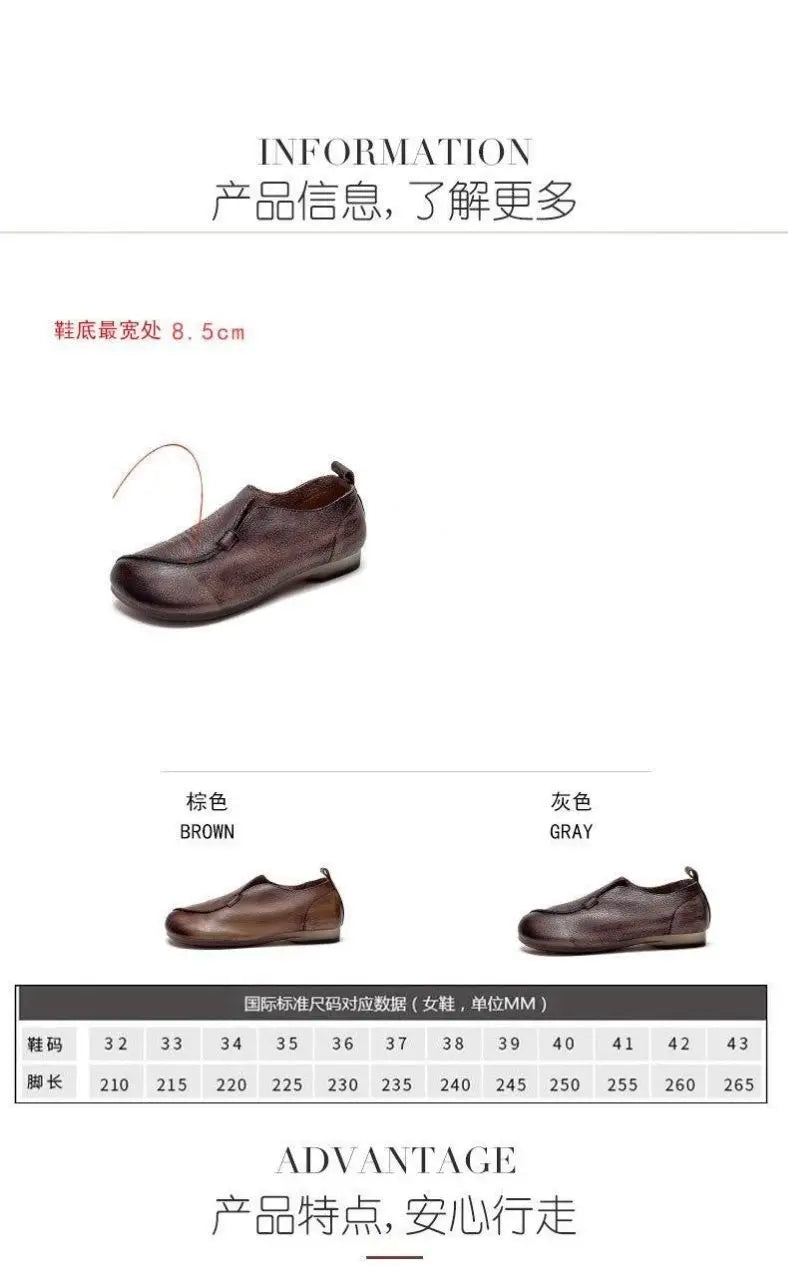 High quality Leather Women Flats Summer Shoes With Slip On C