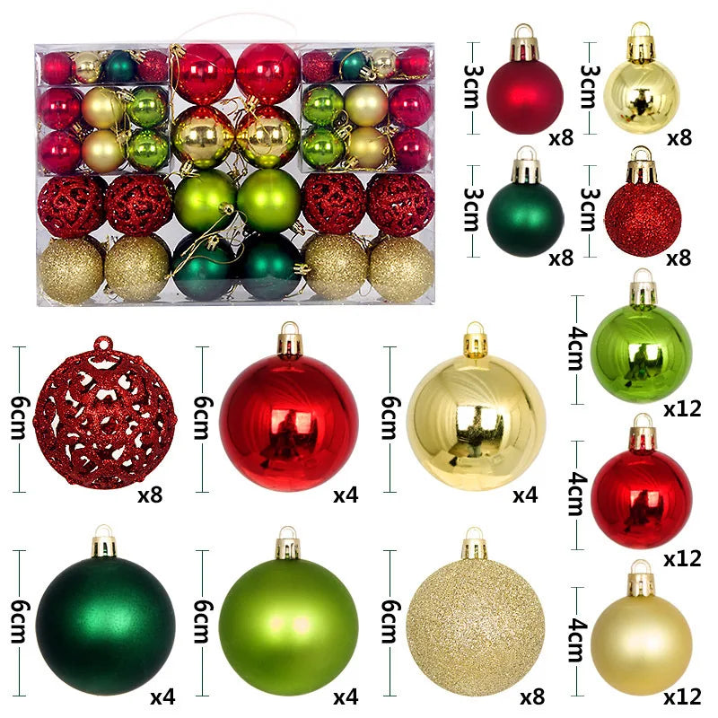 100pcs Christmas Tree Baubles Set