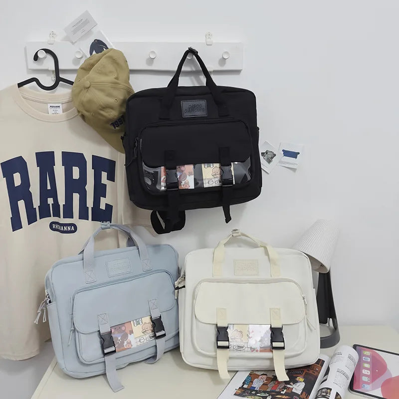 3Ways Japanese Style Kawaii Backpack Girls Transparent Pocke
