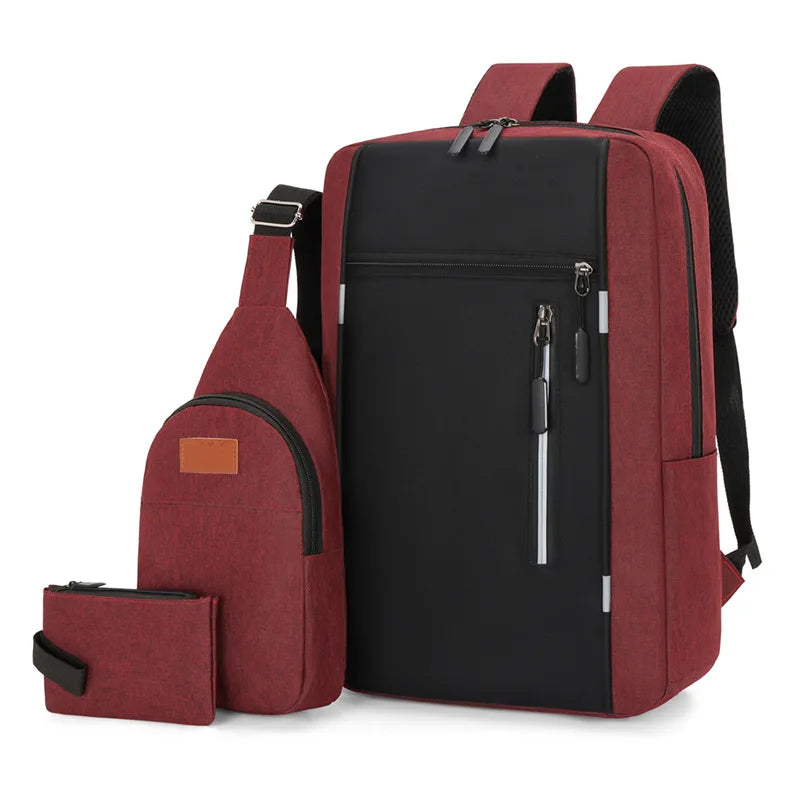 Women Fashion backpack soft leather multi-functional bag Polyester large capacity computer backpack