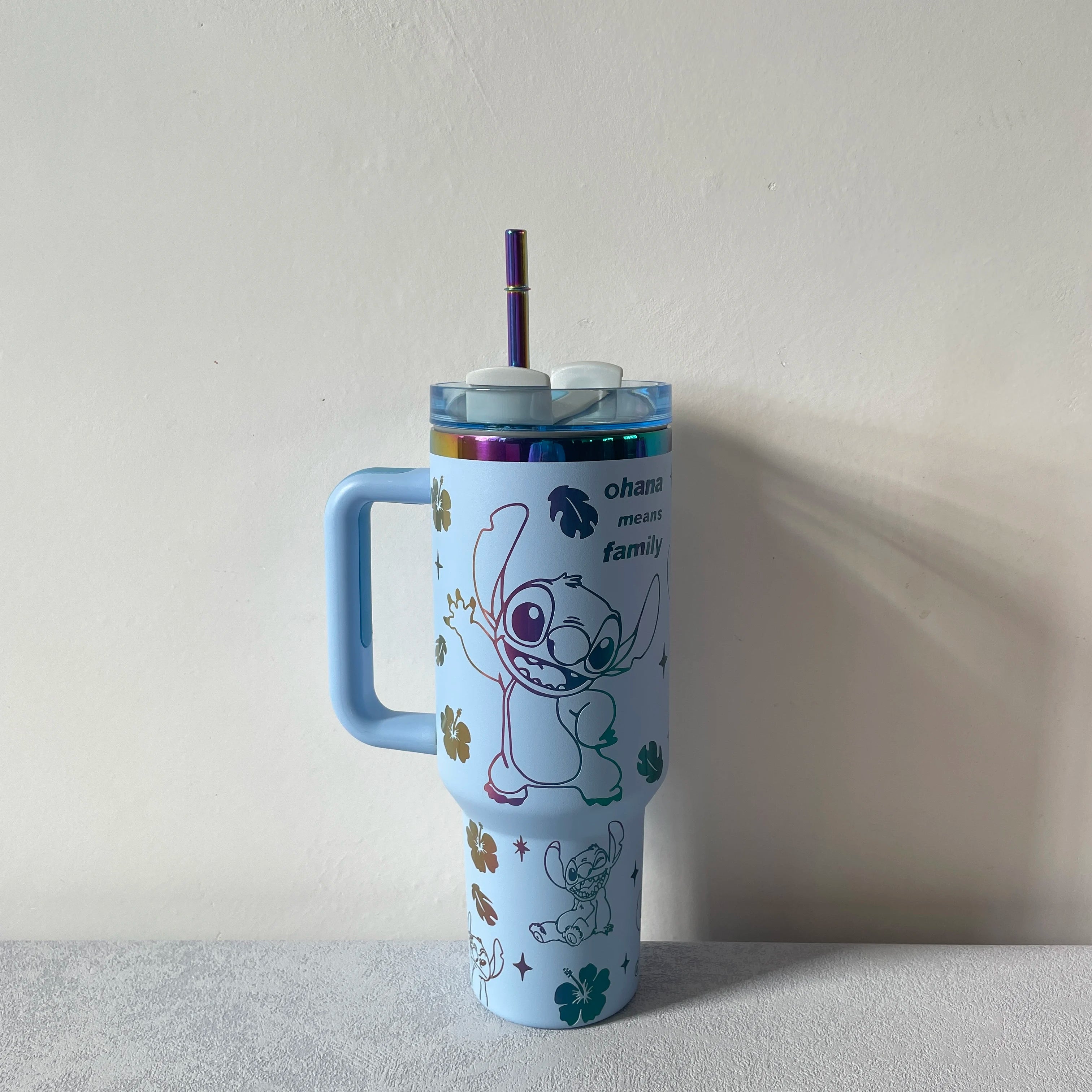 Thermal Coffee Stitch Cup with Straw Stainless Steel Vacuum