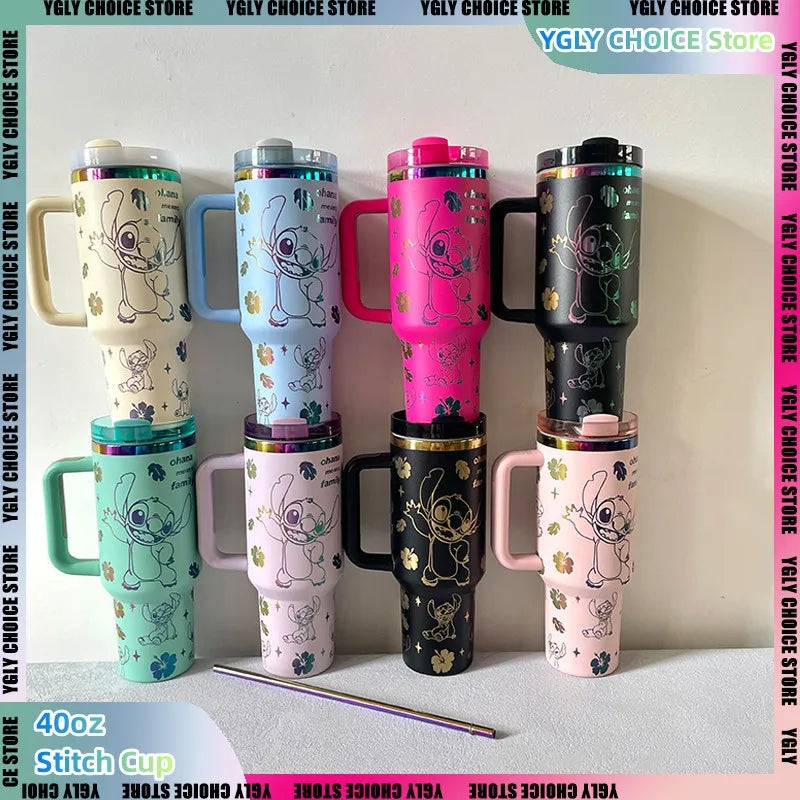 Thermal Coffee Stitch Cup with Straw Stainless Steel Vacuum