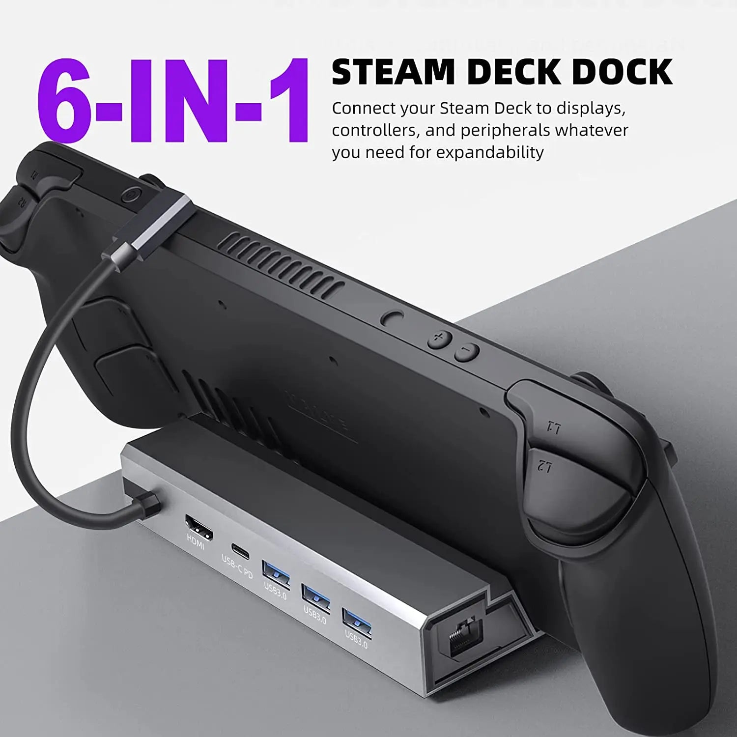USB Type-C Docking Station for Steam Deck 4k60hz USB3.0 PD60