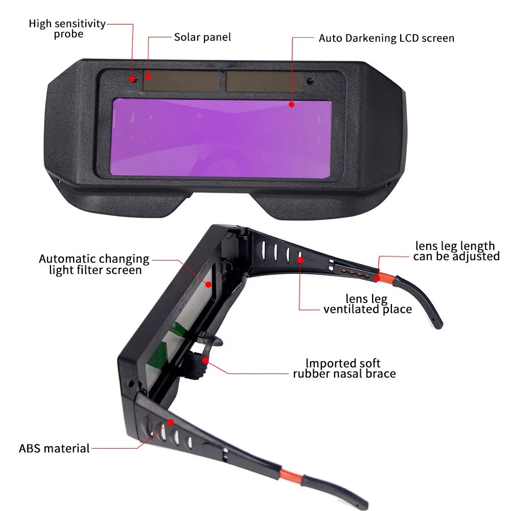 Solar Powered Welding Helmet Auto Darkening Welding Goggles