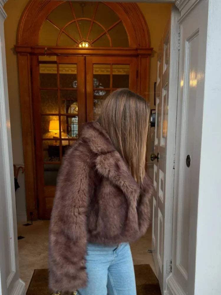 Furry Faux Fur Winter Coat